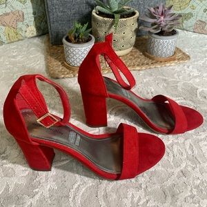 Worthington Red Velvet Heels